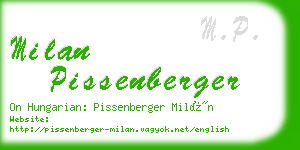 milan pissenberger business card